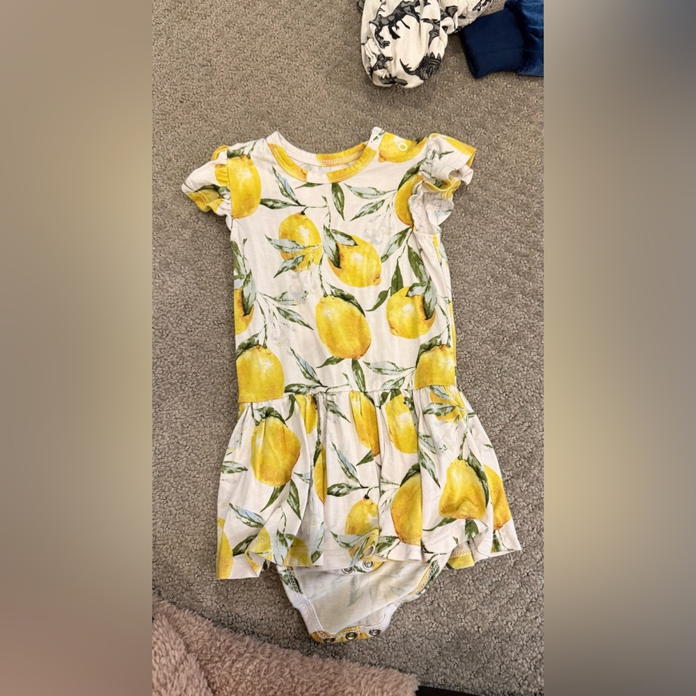 Posh Peanut Lemon Print Casual Dress